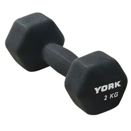 York Fitness Hantel Neo-Hex, schwarz, 1 x 2 kg, 15633 von York Fitness