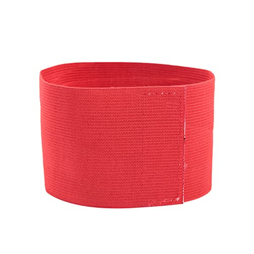 Kapitänsbinde für Outdoor-Teamsportgruppen, Mehrfarbiges Klettverschluss-Design, Strapazierfähige Nylon-Fußballarmbänder, Verstellbare Spielerbänder, Elastische Armbinde (Rot) von Yosoo Health Gear