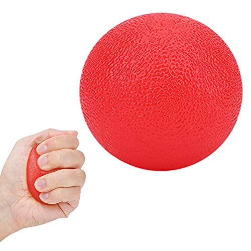 Yosoo Anti Stress Bälle, Ball Physiotherapie Hand, Silikon Weich Tragbare Leichte Handübungsbälle für Erwachsene Jugendliche Hand Finger Stärke Übung Stressabbau, 5 Farben Optional (Rot) von Yosoo