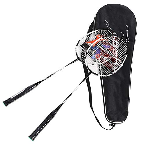 Yosoo Health Gear Badmintonschläger 2er-Set, 1 Paar Badmintonschläger, Badmintonschläger für Amateure und Erwachsene Fitnessball-Trainingsschläger Carbon Aluminiumlegierung von Yosoo Health Gear