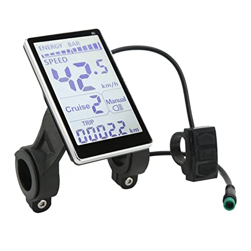 Yosoo Health Gear E-Bike-Anzeigefeld, E-Bike-Scooter-Geschwindigkeitsmonitor, 5-poliger M5-LCD-Bildschirm für 31,8 22,2 Mm E-Bikes, 24 V, 36 V, 48 V, 60 V, Universelles E-Scooter-M5-Display, von Yosoo Health Gear