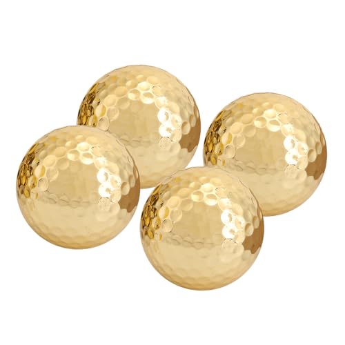 Yosoo Health Gear Goldene G-OLF-Bälle, 4 Stück, Professionelle Vergoldete Doppelschicht-G-OLF-Bälle, Leicht, Verschleißfest, G-OLF-Übungsbälle für Golfschläger, Golfspieler, Liebhaber, Anfänger, von Yosoo Health Gear