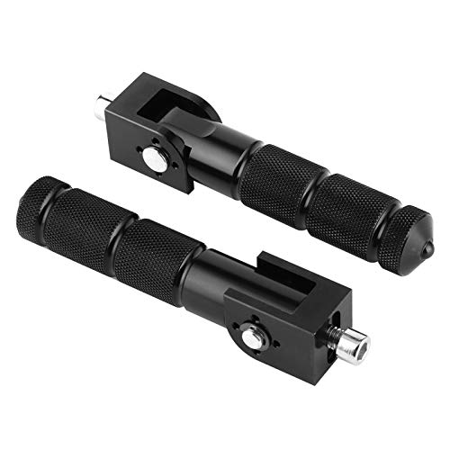 Motorrad-Fußraste, Motorrad-Pedal, 2-teilige Aluminium-Pedale für Motorrad-Elektroautos, 8 Mm, Universelle 90-Grad-Klapp-Stützstange(Schwarz) von Yosoo Health Gear