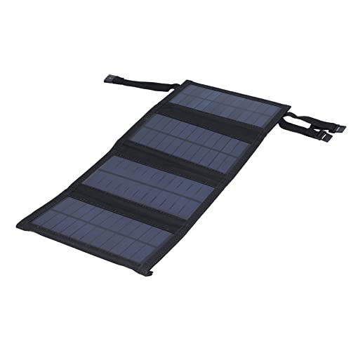 Yosoo Health Gear USB-Solarpanel, Faltbare Solarenergiebank, USB-Solarzellen-Ladegerät, 20 W USB-faltbares Tragbares Polykristallines Solarzellen-Ladegerät für den Außenbereich (Schwarz) von Yosoo Health Gear