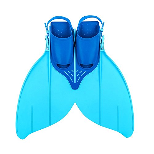 GOTOTOP Flosse Schwimmflossen Meerjungfrau Flossen Monolithische Flossen für Kinder oder Teenager Schwimmen Training 34-40215mm-240mmSchuhgröße Blau/Gelb (Blau) von GOTOTOP