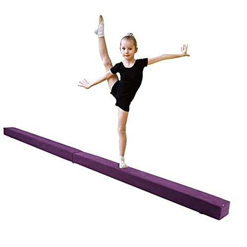 Gymnastik Balance Balken, Schwebebalken Balance Beam Gymnastik-Balken, 220 cm, PU-Leder, faltbar, für Training / Sport-Übungen, für zu Hause oder im Fitnessstudio von Yosoo