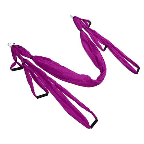 Ovyuzhen Aerial Yoga Swing Set, Ultrastarke Yoga-Hängematte, Trapezverlängerung mit Antigravitations-Yoga-Sling Zum Aufhängen an der Decke für Inversionsübungen (Purple) von Yosoo
