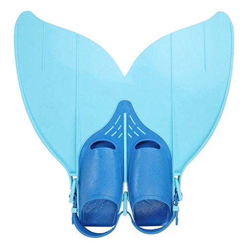 Yosoo Monoflosse Meerjungfrauen-Flosse zum Schwimmenlernen für Jugendliche Kinder Größe 34-40, blau von Yosoo