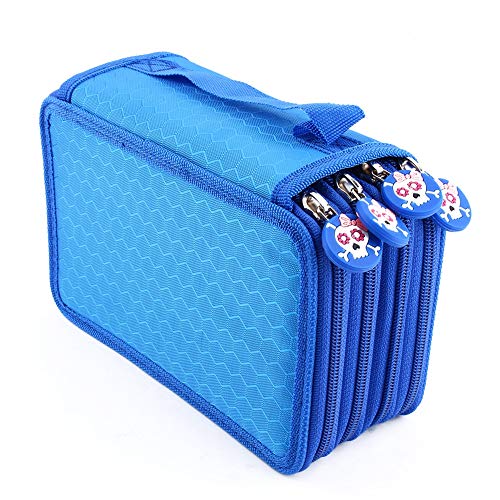 Yosoo Portapenne TRE Scomparti Offerta Bleistifttasche 72-teilig mit großer Kapazität Oxford Multilayer Bleistift-Organizer (blau) von Yosoo