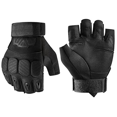 YouLpoet Fingerlose Handschuhe rutschfeste 3 Mm Eva-Handfederhandschuhe Für Sport, Radfahren, Motorrad, Wandern, Klettern, Camping, Jagd,Schwarz,L von YouLpoet