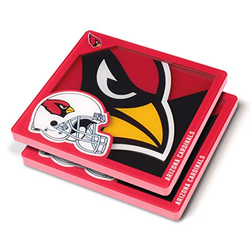 YouTheFan Logo-Serie Arizona Cardinals Untersetzer aus der 3D, Team-Farben, 4" x 4" von YouTheFan