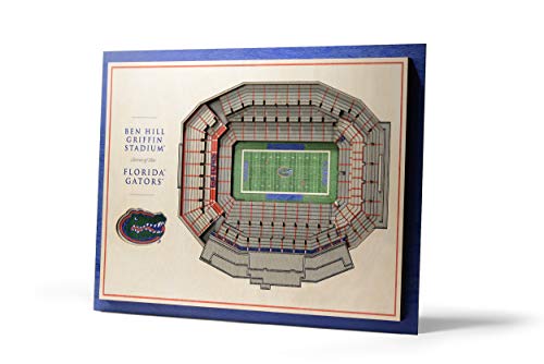 YouTheFan NCAA Florida Gators 5-lagiges StadionView 3D-Wandbild – Ben Hill Griffin Stadium, 33 x 43,2 cm von YouTheFan