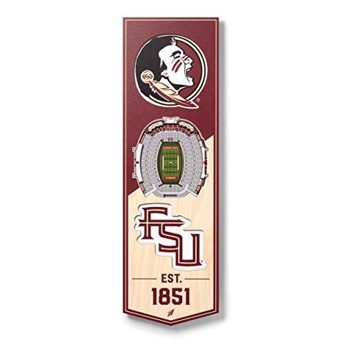 YouTheFan NCAA Florida State Seminoles 3D-Stadion-Banner – 15,2 x 48,2 cm von YouTheFan