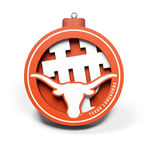 YouTheFan NCAA Texas Longhorns 3D Logo Serie Ornament, Teamfarben von YouTheFan