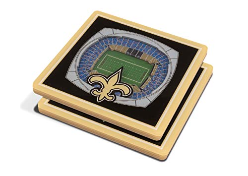 YouTheFan NFL 3D Team StadiumViews 4x4 Coasters - Set of 2, New Orleans Saints, 4" x 4", Team Color von YouTheFan