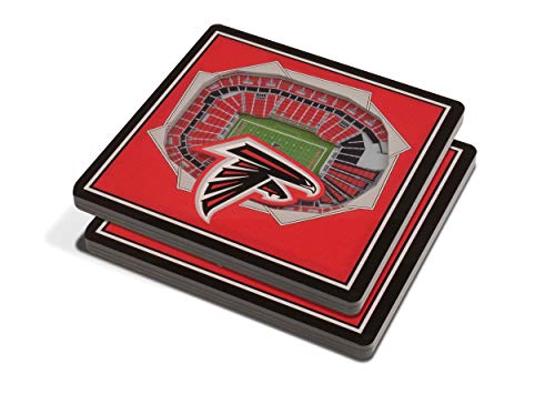 YouTheFan NFL 3D Team StadiumViews 4x4 Coasters - Set of 2, Team Color, 4" x 4" x .3125", Atlanta Falcons von YouTheFan