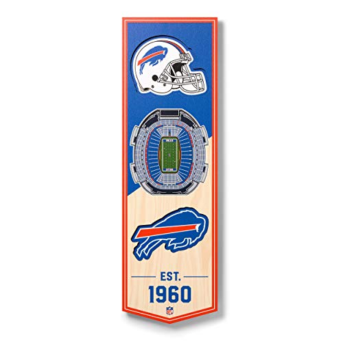 YouTheFan NFL Buffalo Bills 3D-Stadion-Banner, 15,2 x 48,3 cm, New Era Field, Team-Farben, Einheitsgröße von YouTheFan