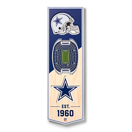 YouTheFan NFL Dallas Cowboys 3D Stadionbanner 15,2 x 48,3 cm – AT&T Stadion, Team-Farben, Einheitsgröße von YouTheFan