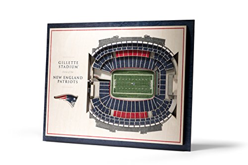 YouTheFan NFL New England Patriots 5-lagige StadiumView 3D-Wandkunst, Holzwerkstoff Holz, Einheitsgröße von YouTheFan