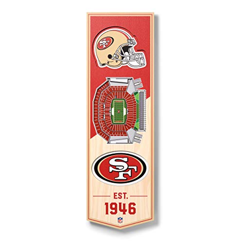 YouTheFan NFL San Francisco 49ers 3D Banner, 15,2 x 48,3 cm, Levi's Stadion, Team-Farben, Einheitsgröße von YouTheFan