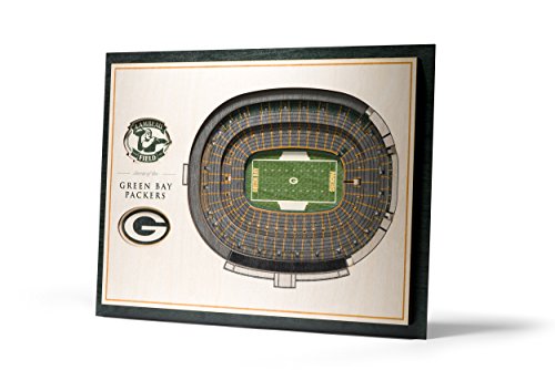 YouTheFan NFL StadiumViews 3D-Wandkunst, 5-lagig, 43 x 33 cm, Green Bay Packers von YouTheFan