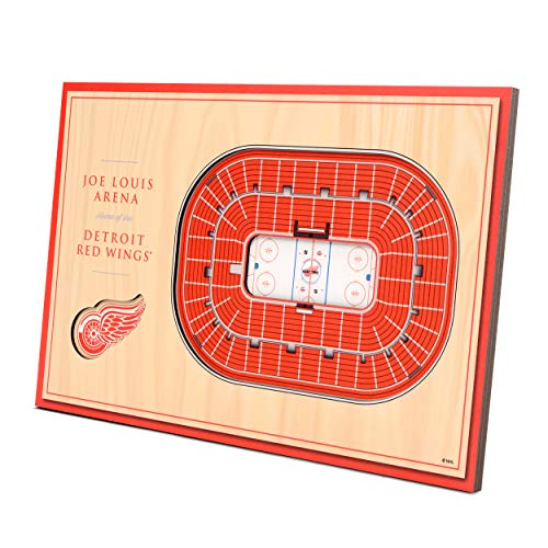 YouTheFan NHL Detroit Red Wings 30,5 x 20,3 cm 3D Joe Louis Arena StadiumView Display, Holzmaserung, Desktop von YouTheFan