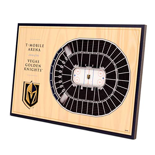 YouTheFan NHL Vegas Golden Knights 30,5 x 20,3 cm 3D T-Mobile Arena StadiumView Display, Holzmaserung, Desktop von YouTheFan