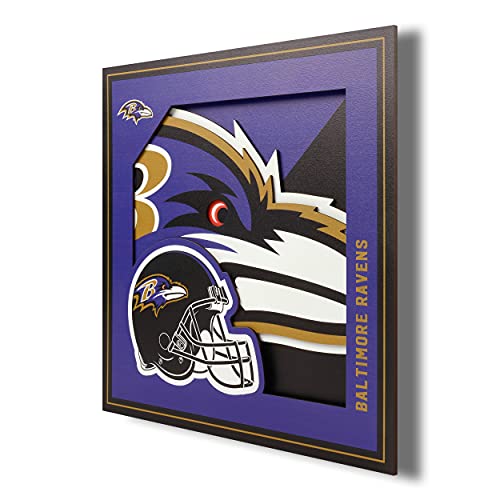 YouTheFan Unisex-Erwachsene Baltimore Ravens 3D-Logo-Serie Wandschmuck, 30,5 x 30,5 cm, Teamfarben, Einheitsgröße von YouTheFan