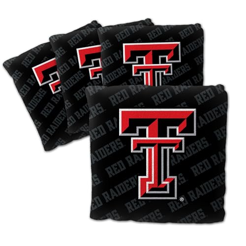 YouTheFan Unisex-Erwachsene Black Cornhole Bags – 4 Stück, Texas Tech Red Raiders-Schwarz, Einheitsgröße von YouTheFan
