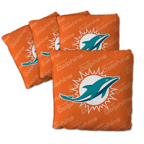 YouTheFan Unisex-Erwachsene Dolphins Cornhole Bags – 4 Stück, Miami Delfine – Orange von YouTheFan