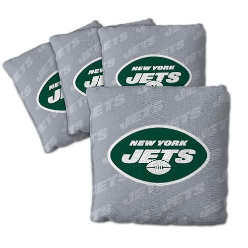 YouTheFan Unisex-Erwachsene Grey Cornhole Bags – 4 Stück, New York Jets-Grau, Einheitsgröße von YouTheFan