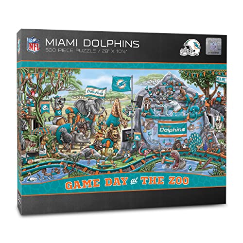 YouTheFan Unisex-Erwachsene Miami Dolphins Game Day at The Zoo, 500-teiliges Puzzle, Team-Farben, 500 Pieces von YouTheFan