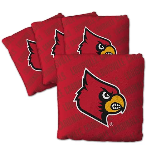 YouTheFan Unisex-Erwachsene Red Cornhole Bags – 4 Stück, Louisville Cardinals-Rot, Einheitsgröße von YouTheFan