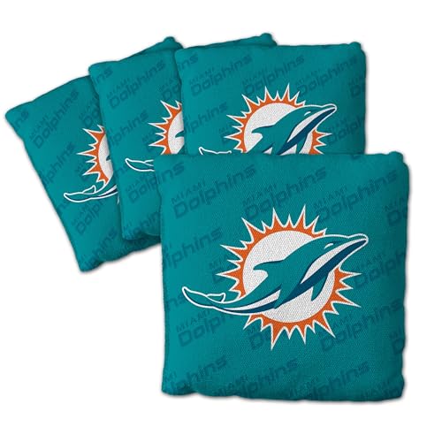 YouTheFan Unisex-Erwachsene Teal Cornhole Bags – 4 Stück, Miami Dolphins – Blaugrün, Einheitsgröße von YouTheFan
