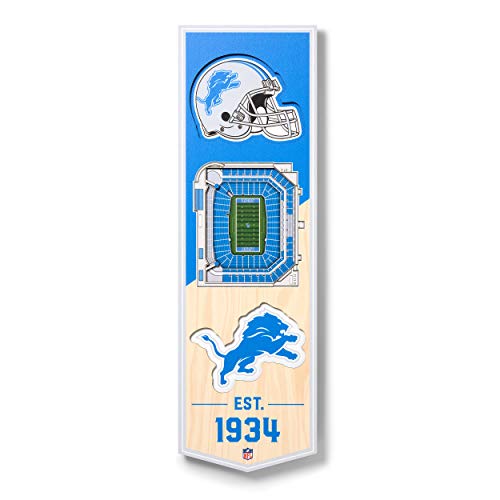 YouTheFan Unisex NFL Detroit Lions 3D Stadionbanner 15,2 x 48,3 cm Ford Field, Team-Farben, Einheitsgröße von YouTheFan