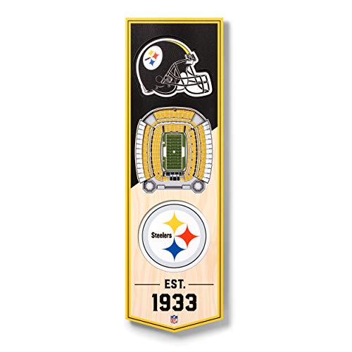 YouTheFan Unisex NFL Pittsburgh Steelers 3D-Stadion-Banner, 15,2 x 48,3 cm, Heinz Field, Team-Farben, Einheitsgröße von YouTheFan