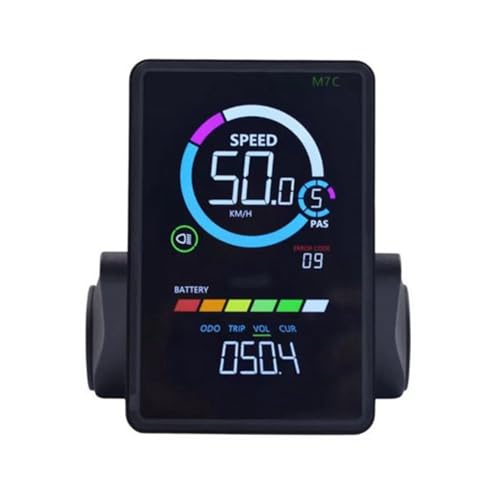 Youdefa 24V-60V M7C-2 E-Bike LCD Buntes Display Meter SM Anschlussstecker Elektrofahrrad Display mit USB UART,A von Youdefa