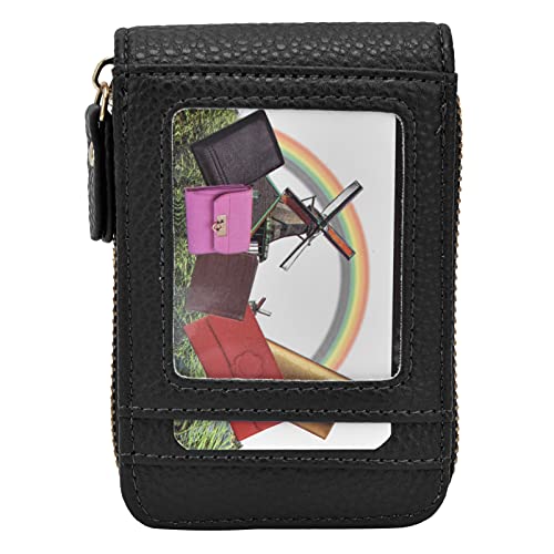 Yousiliang Hartschalen-Geldbörse – Kreditkartentasche mit Reißverschluss, modische, tragbare Mini-Geldbörse mit antimagnetischem Ausweishalter (Black) von Yousiliang