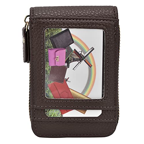 Yousiliang Hartschalen-Geldbörse – Kreditkartentasche mit Reißverschluss, modische, tragbare Mini-Geldbörse mit antimagnetischem Ausweishalter (Brown) von Yousiliang