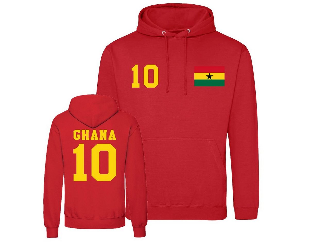 Youth Designz Kapuzenpullover »Ghana Herren Hoodie Pullover im Fußball Trikot Look« mit trendigem Frontprint von Youth Designz