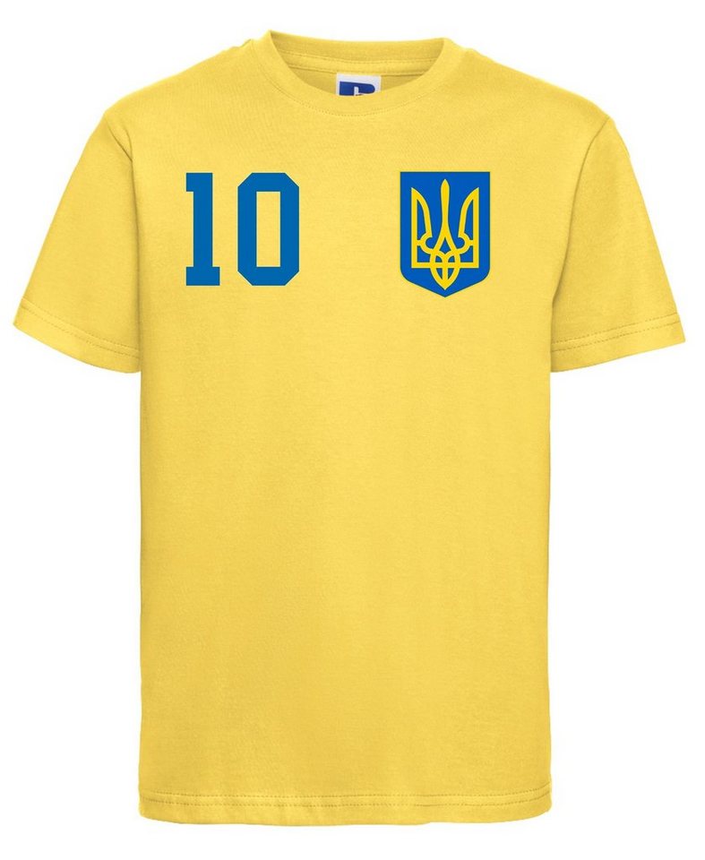 Youth Designz Print-Shirt Ukraine Kinder T-Shirt im Fußball Trikot Look mit trendigem Print von Youth Designz