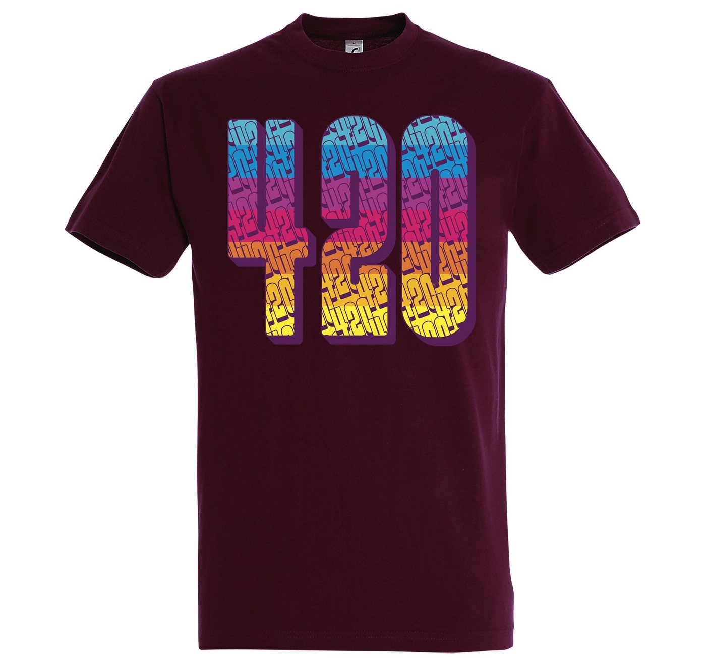 Youth Designz T-Shirt 420 Regenbogen Herren T-Shirt mit Trendigem Frontdruck von Youth Designz