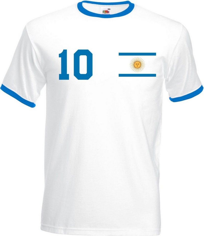 Youth Designz T-Shirt Argentinien Herren T-Shirt im Fußball Trikot Look mit trendigem Motiv von Youth Designz