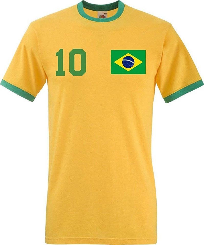 Youth Designz T-Shirt Brasilien Herren T-Shirt im Fußball Trikot Look mit trendigem Motiv von Youth Designz