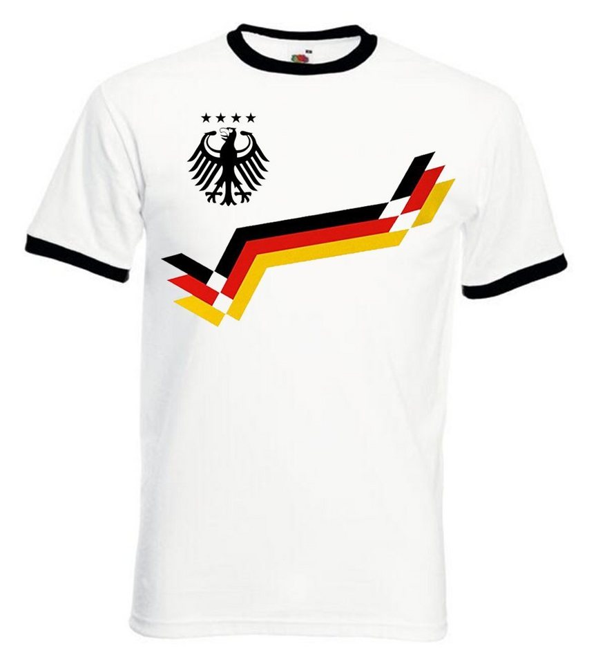 Youth Designz T-Shirt Deutschland Shirt Retro Fußball Trikot Look mit modischem Frontprint von Youth Designz