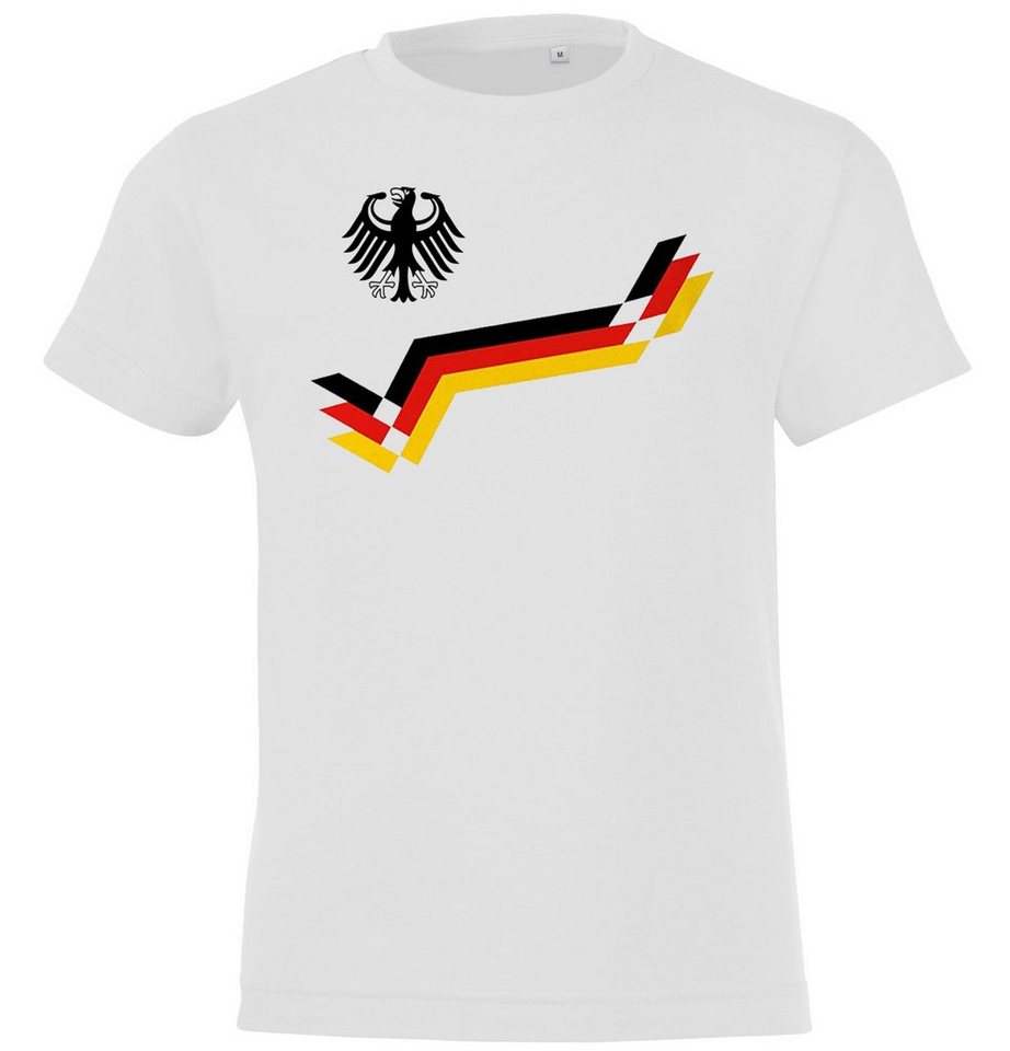 Youth Designz T-Shirt Deutschland Shirt Retro Fußball Trikot Look mit trendigem Frontprint von Youth Designz