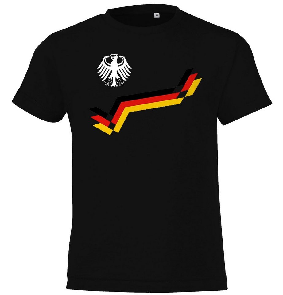 Youth Designz T-Shirt Deutschland Shirt Retro Fußball Trikot Look mit trendigem Frontprint von Youth Designz