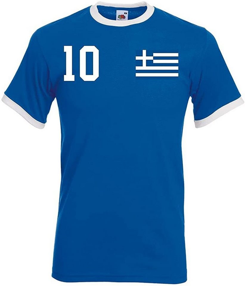 Youth Designz T-Shirt Griechenland Herren T-Shirt im Fußball Trikot Look mit trendigem Motiv von Youth Designz