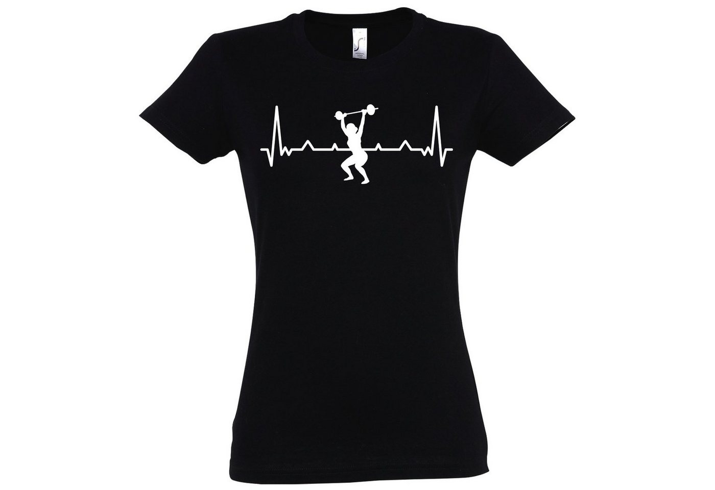Youth Designz T-Shirt Heartbeat Fitness Damen Shirt mit trendigem Frontprint von Youth Designz
