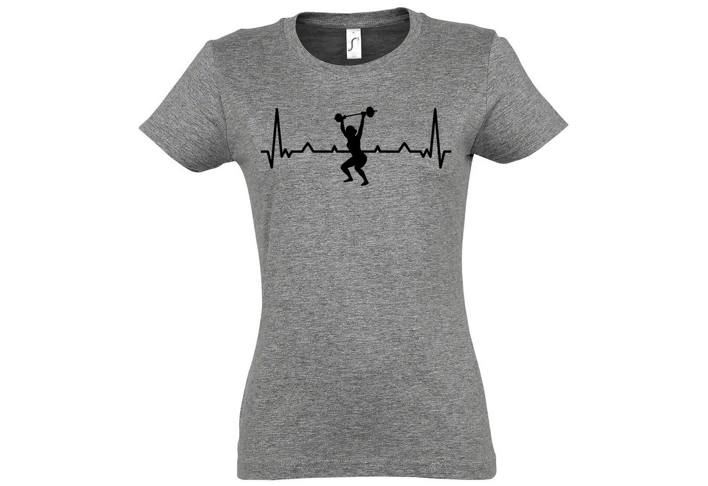 Youth Designz T-Shirt Heartbeat Fitness Damen Shirt mit trendigem Frontprint von Youth Designz